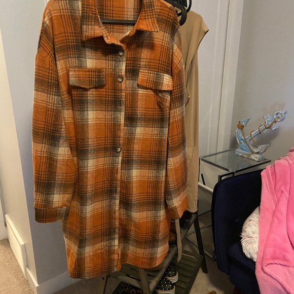 Long Plaid Shacket - Picture 8 of 9